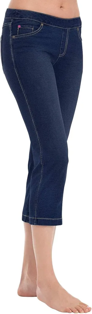 PajamaJeans Women's Capri Jeans for Summer - Pull on Capris - Womens Casual Pedal Pushers