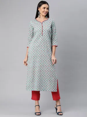 Printed Straight Kurta with pants.