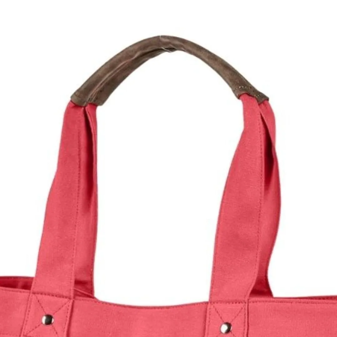 "Emotional baggage" quality canvas cotton funny, shopping, travel, gift cute reusable womens all occasion tote bag (One Size, Paradise pink)
