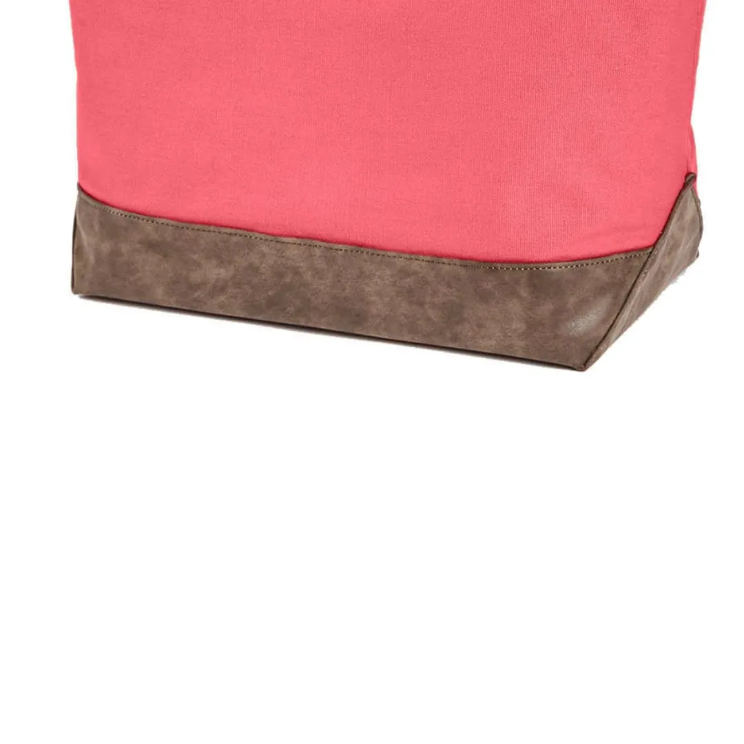 "Emotional baggage" quality canvas cotton funny, shopping, travel, gift cute reusable womens all occasion tote bag (One Size, Paradise pink)