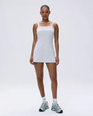 Rib Wide Binding Mini Dress - Light Grey Melange