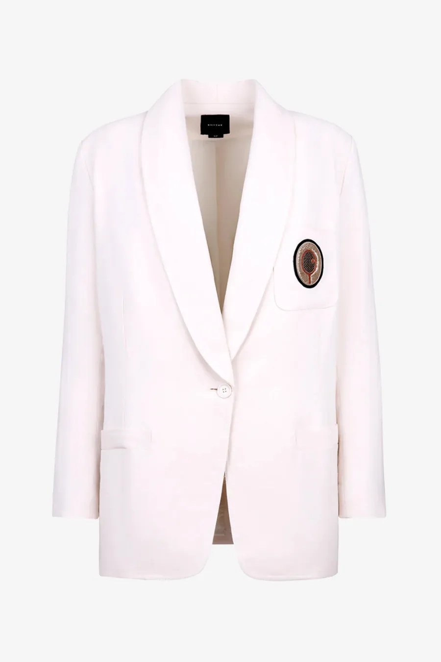 Shawl Collar Oversized Blazer Bone