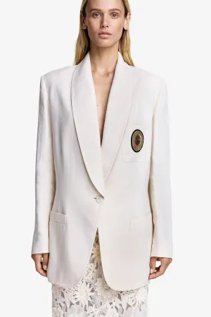Shawl Collar Oversized Blazer Bone