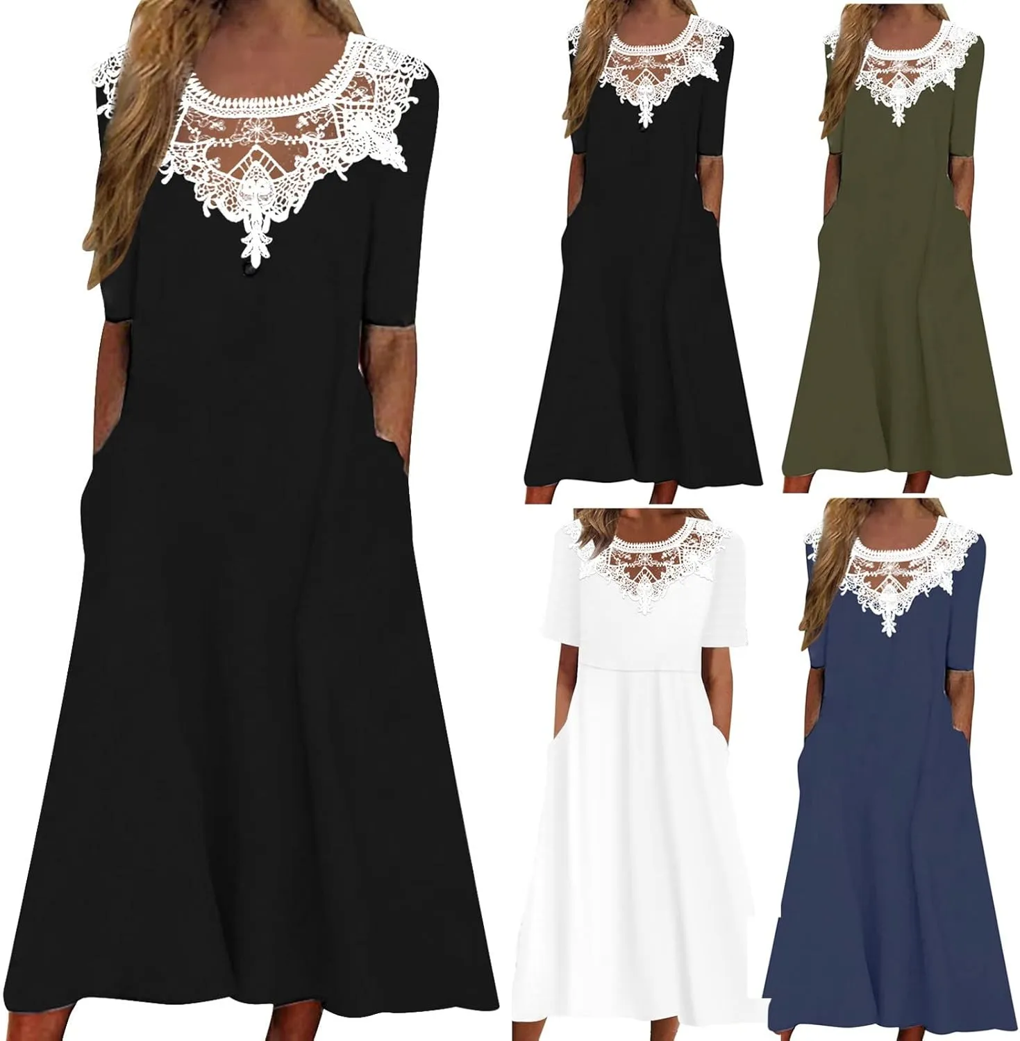 Shirt Dresses for Women Short Sleeve Pleated Summer Maxi Dresses Casual Floral Print Flowy A-Line Beach Sundress