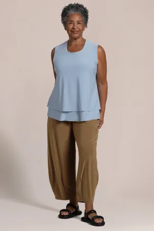 Sleeveless Double Layer Shell | Stone Blue