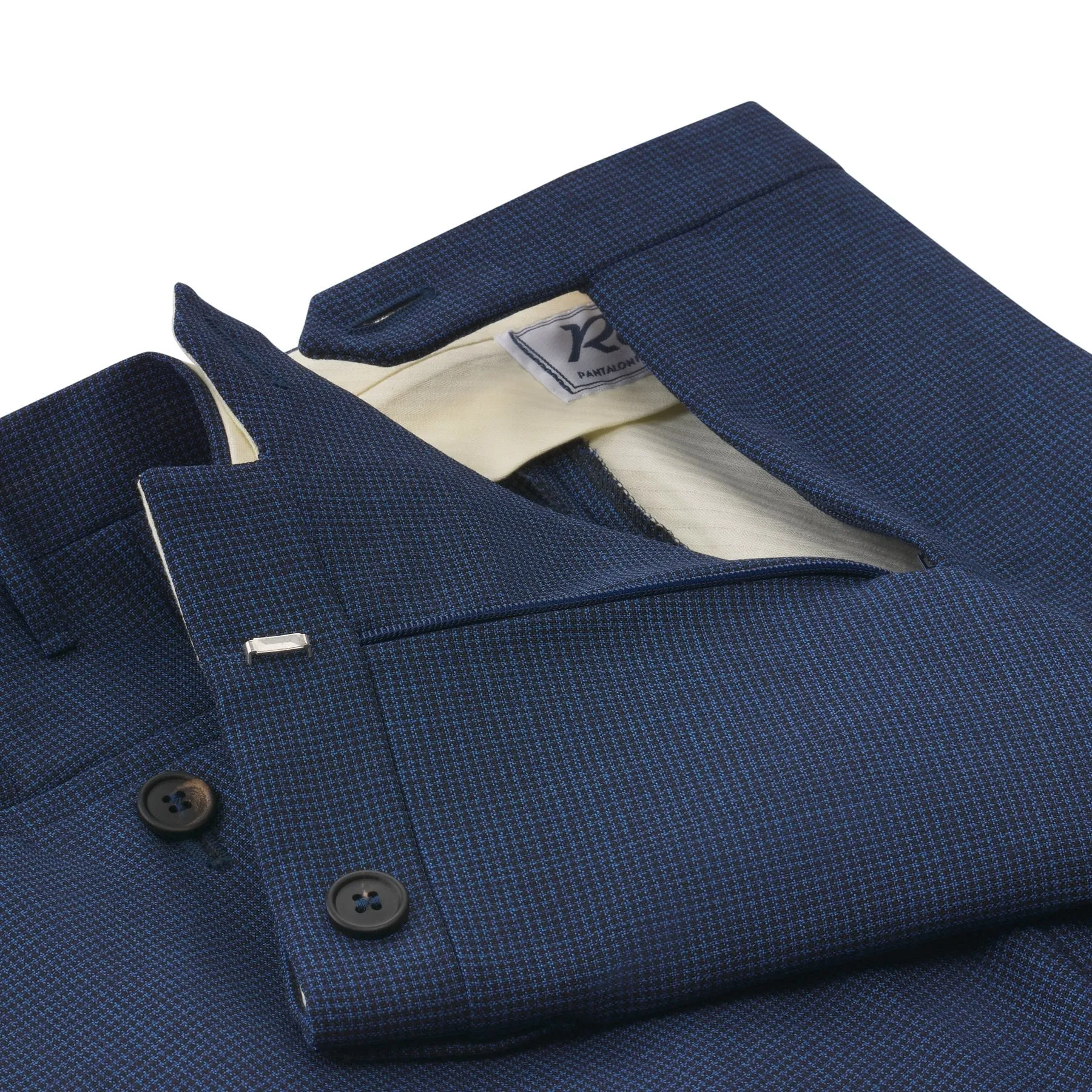 Slim-Fit Puppytooth Classic Virgin Wool Trousers in Cobalt Blue
