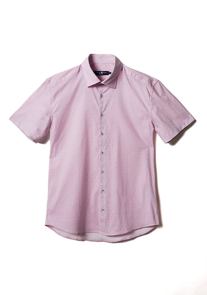 Stone Rose Stretch Short-Sleeve Geo Print Shirt