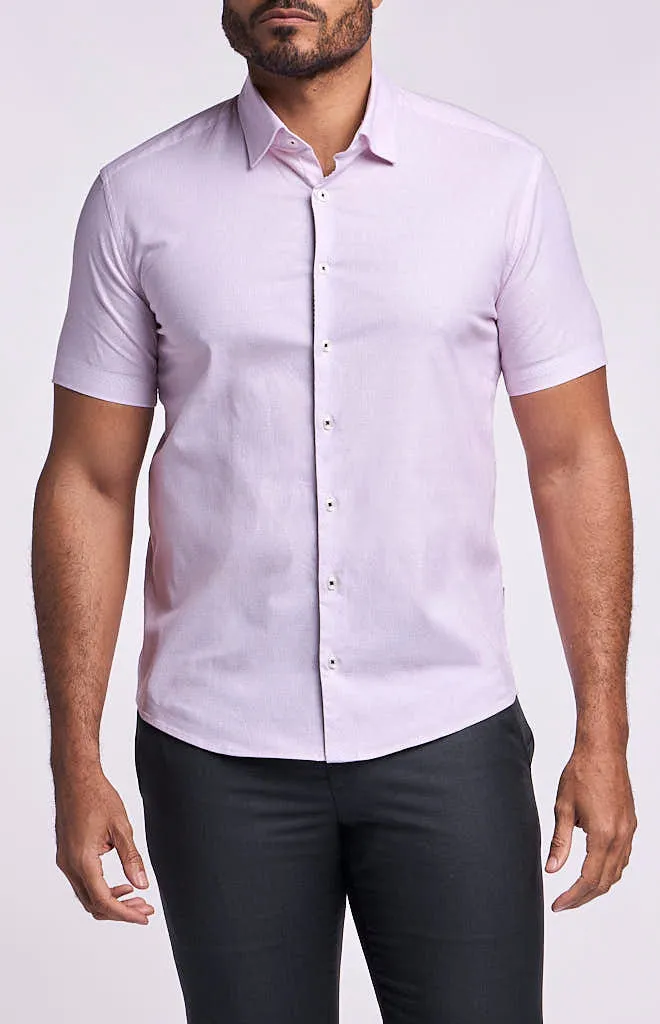 Stone Rose Stretch Short-Sleeve Geo Print Shirt