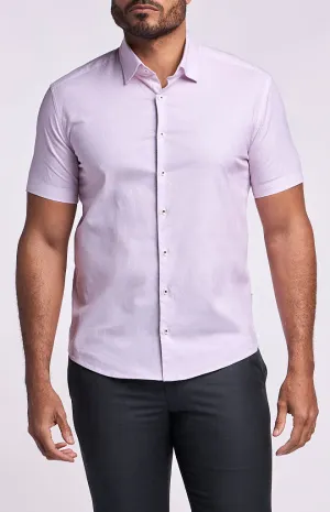 Stone Rose Stretch Short-Sleeve Geo Print Shirt
