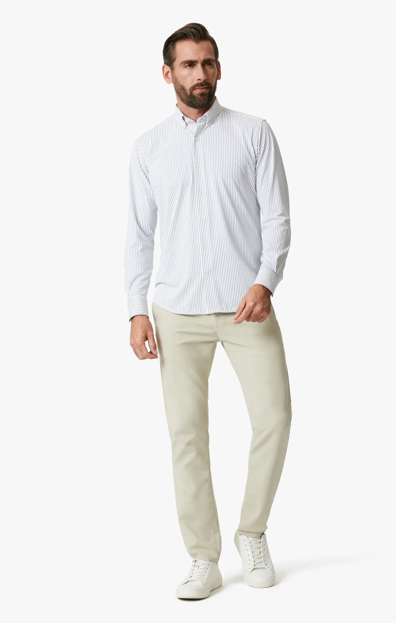 Stripe Tech Shirt In White