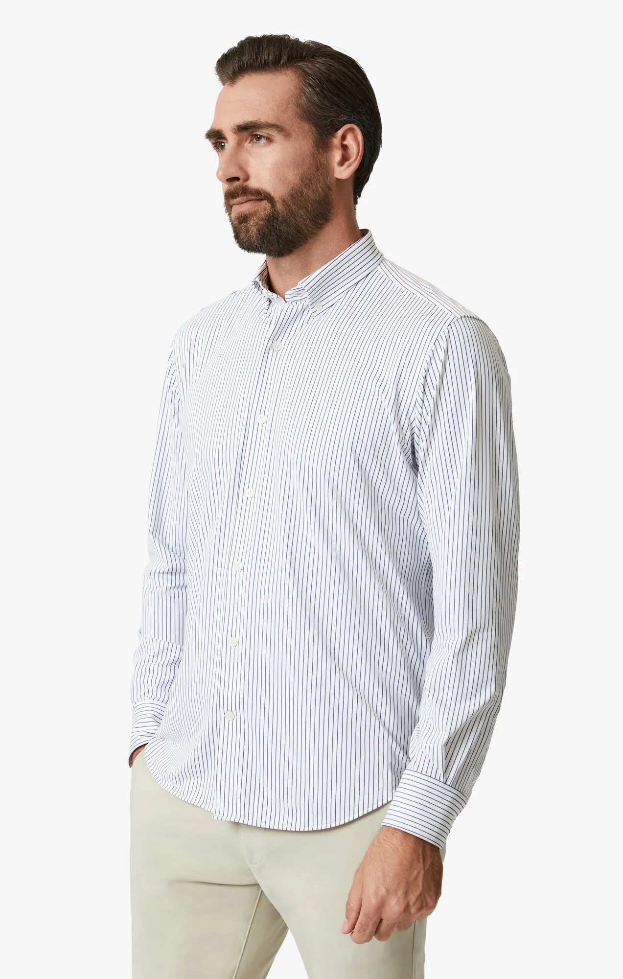 Stripe Tech Shirt In White