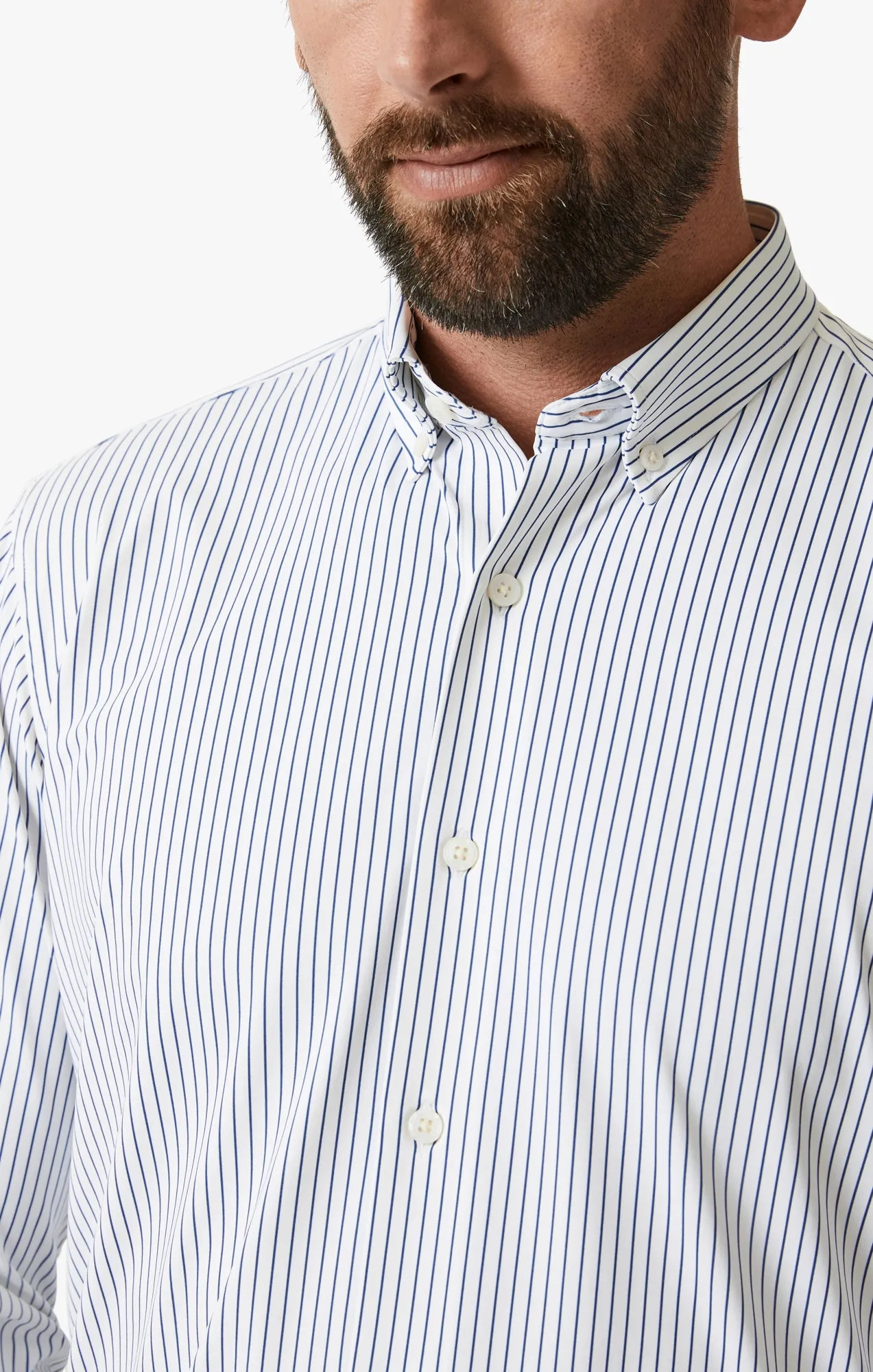Stripe Tech Shirt In White