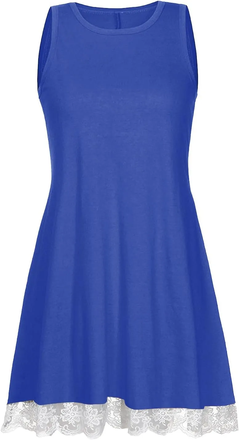 Sundresses for Women 2025 Summer Sleeveless Beach Vacation Tank Dresses Flowy Swimsuit Coverup with with Pockets