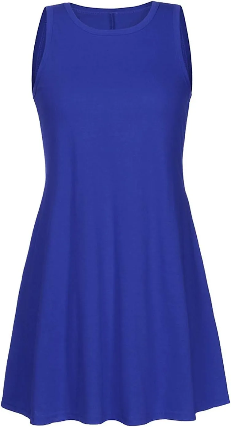 Sundresses for Women 2025 Summer Sleeveless Beach Vacation Tank Dresses Flowy Swimsuit Coverup with with Pockets