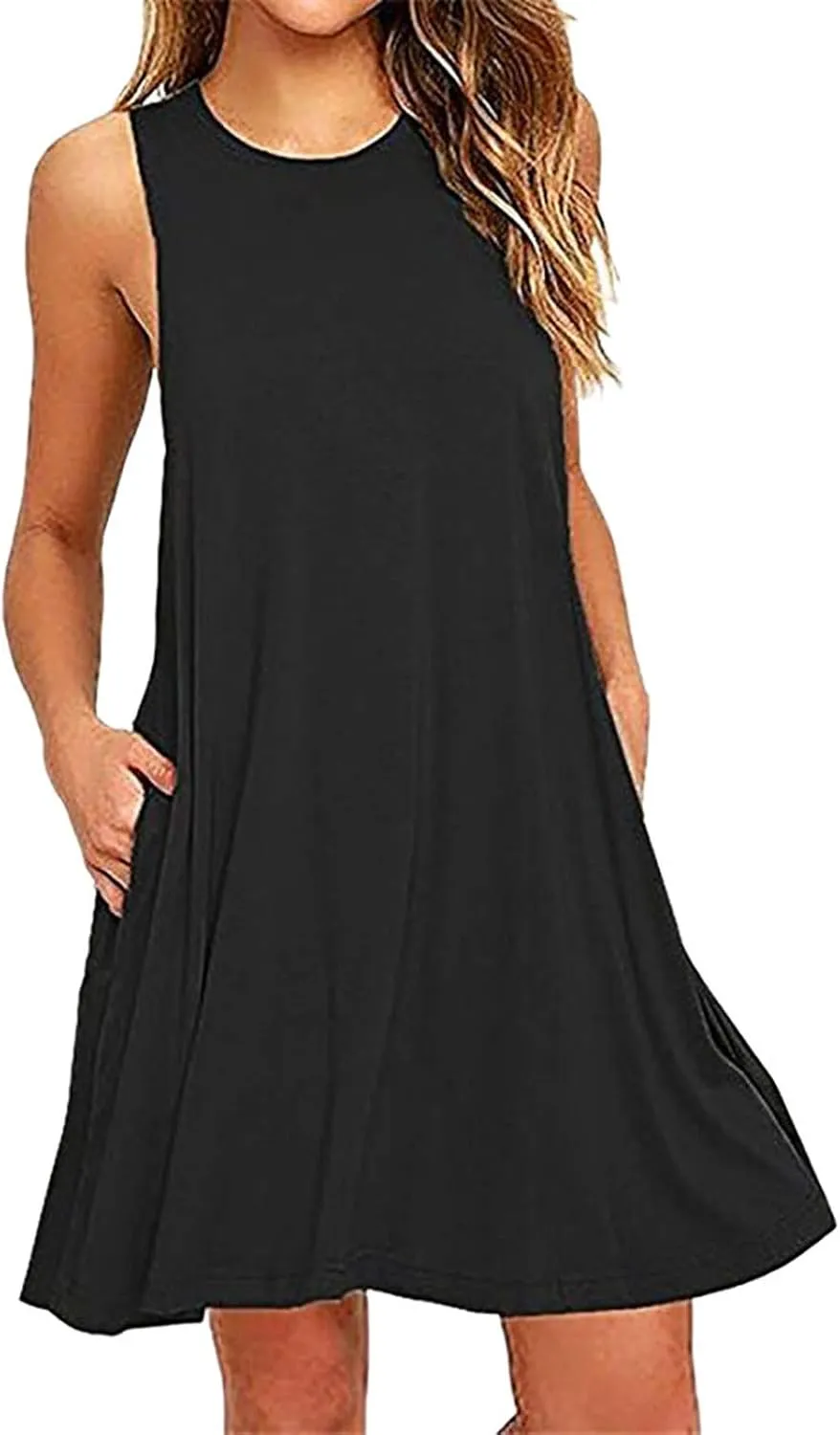 Sundresses for Women 2025 Summer Sleeveless Beach Vacation Tank Dresses Flowy Swimsuit Coverup with with Pockets