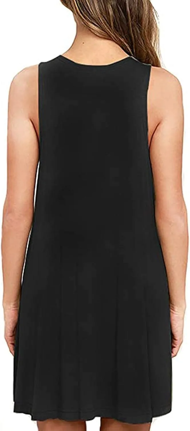 Sundresses for Women 2025 Summer Sleeveless Beach Vacation Tank Dresses Flowy Swimsuit Coverup with with Pockets