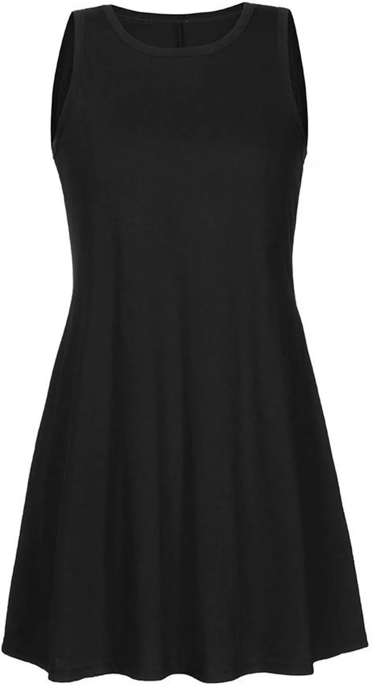 Sundresses for Women 2025 Summer Sleeveless Beach Vacation Tank Dresses Flowy Swimsuit Coverup with with Pockets