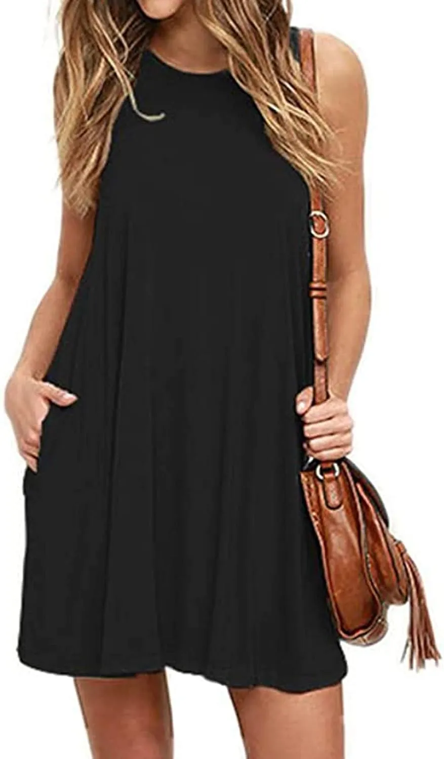 Sundresses for Women 2025 Summer Sleeveless Beach Vacation Tank Dresses Flowy Swimsuit Coverup with with Pockets
