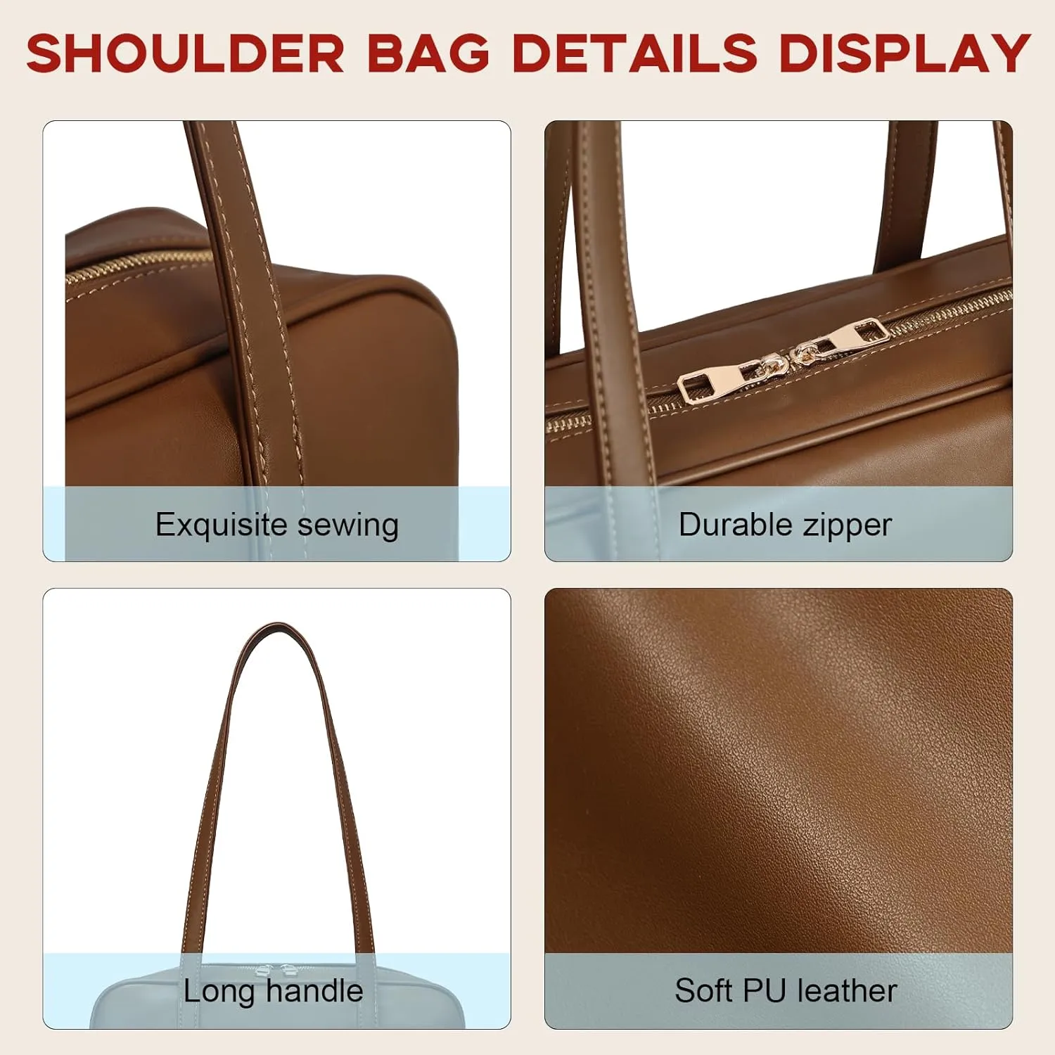 Swing Bag Shoulder Bag For Women Vegan Leather Ladies Clutch Retro Tote Handbags Satchel Bag Trendy Purse