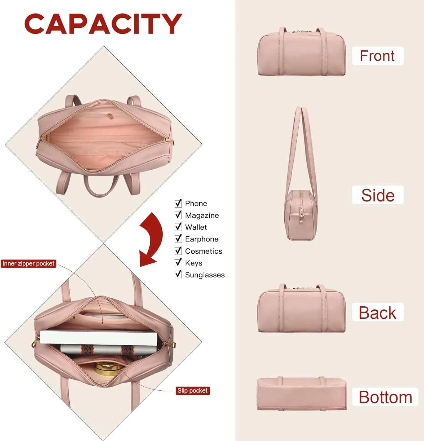 Swing Bag Shoulder Bag For Women Vegan Leather Ladies Clutch Retro Tote Handbags Satchel Bag Trendy Purse