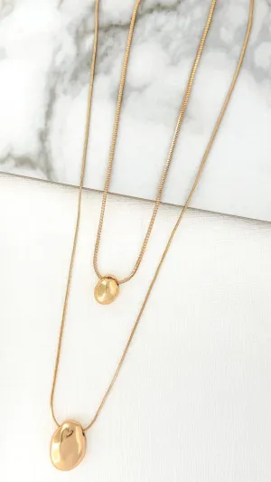 The Envy double layer Gold Pendant Necklace