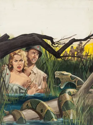 The Ordeal of the Nurse and the Corpsman - Man's Life Magazine Cover Pulp Art - Wil Hulsey Painting - Art Prints