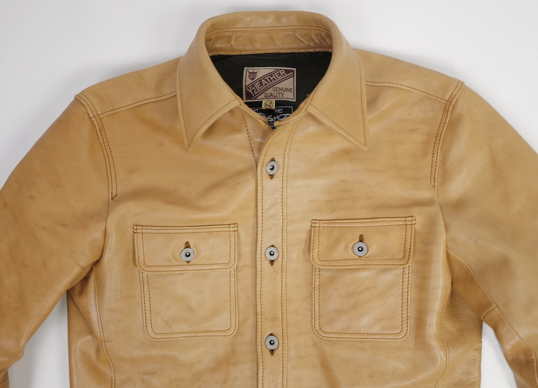 The Shop Vancouver Scar Kakishibu Horsehide Chore Shirt