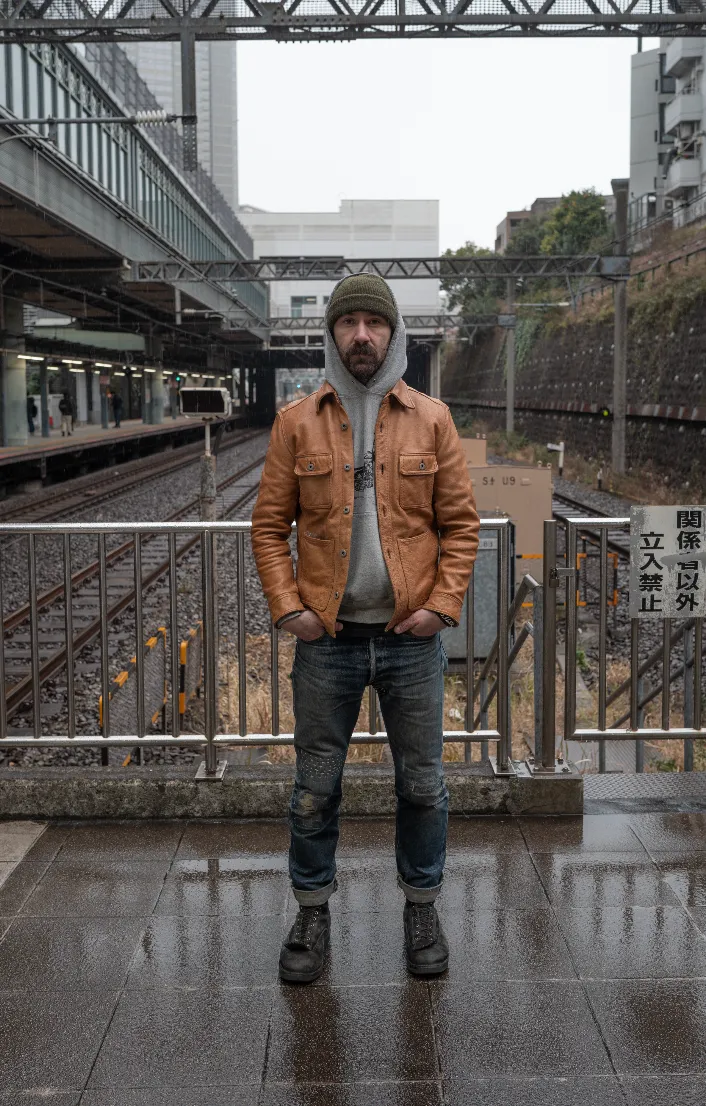 The Shop Vancouver Scar Kakishibu Horsehide Chore Shirt
