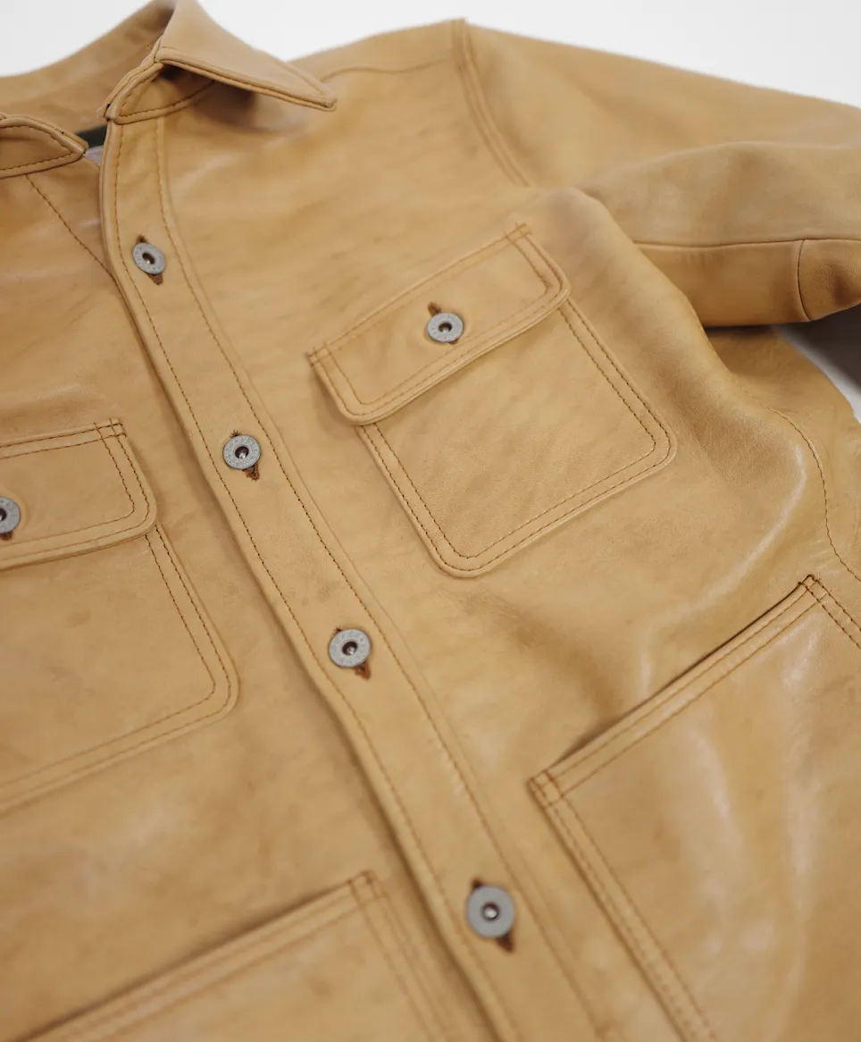 The Shop Vancouver Scar Kakishibu Horsehide Chore Shirt