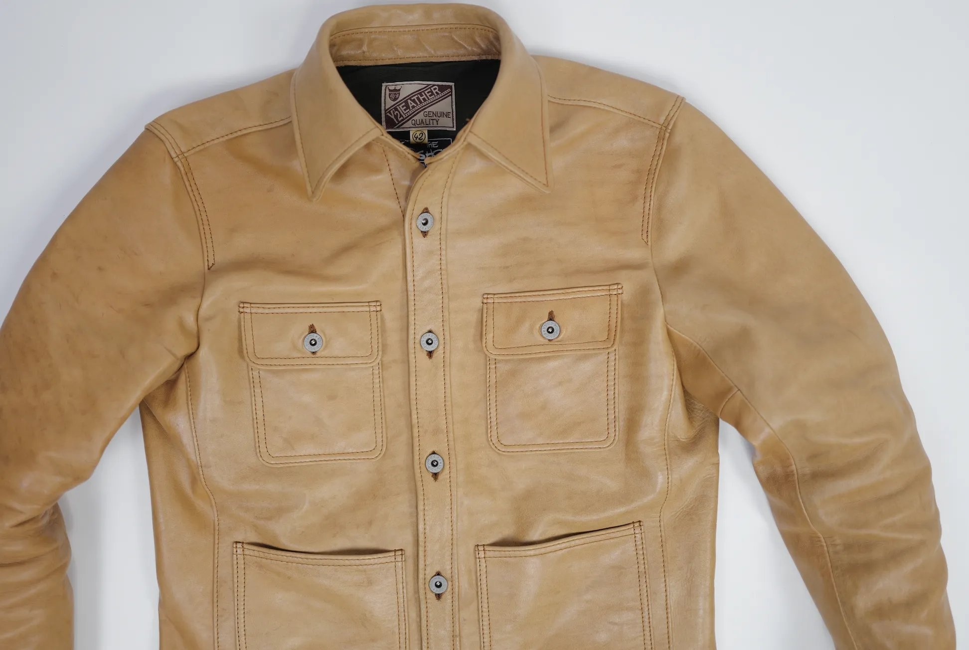 The Shop Vancouver Scar Kakishibu Horsehide Chore Shirt