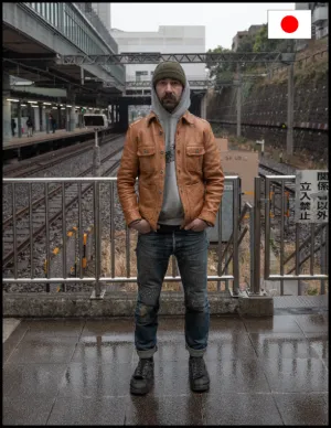 The Shop Vancouver Scar Kakishibu Horsehide Chore Shirt