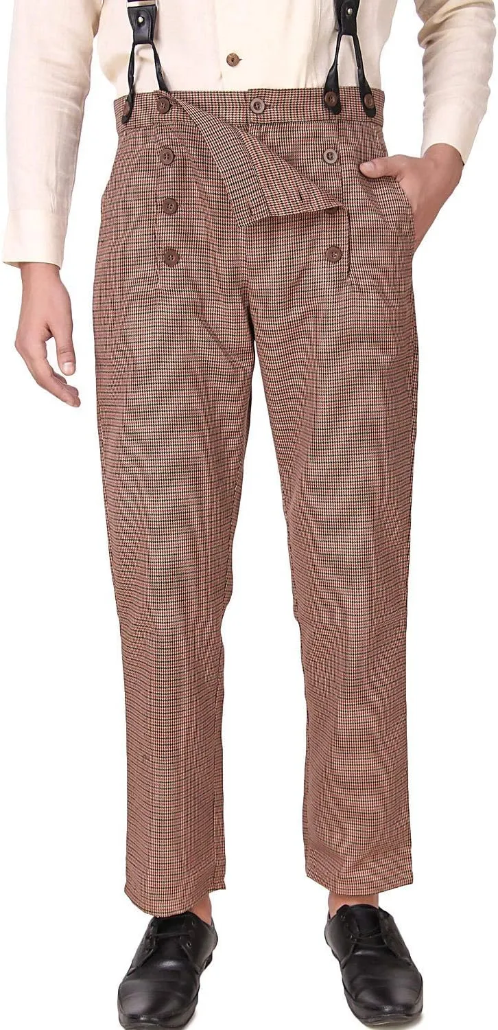 ThePirateDressing Steampunk Victorian Cosplay Costume Architect Men's Pants Trousers
