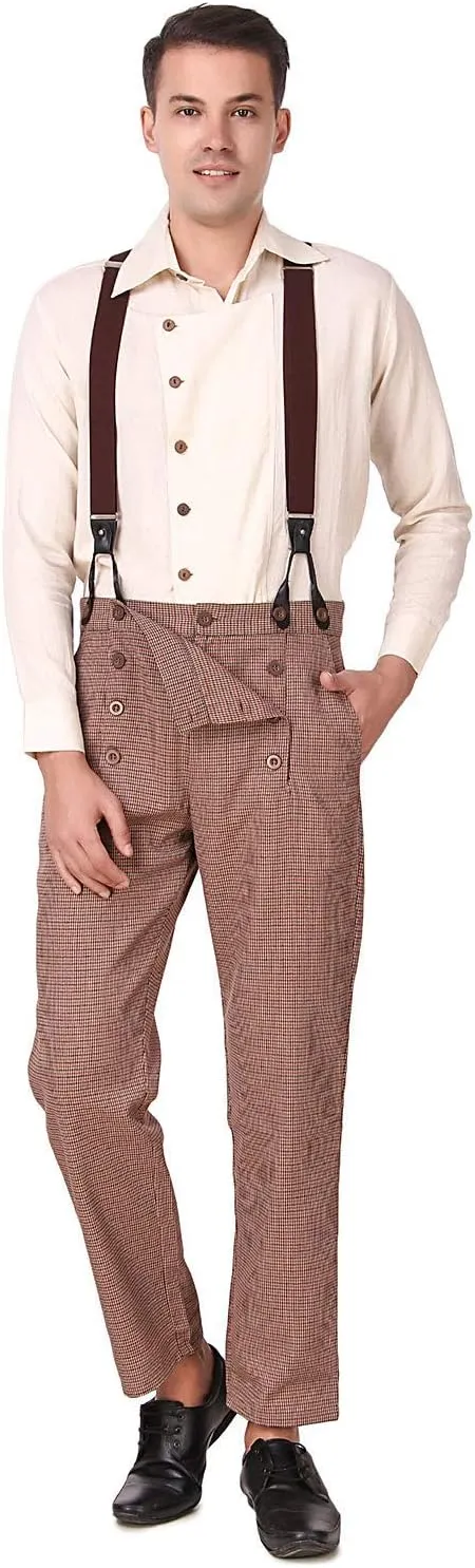 ThePirateDressing Steampunk Victorian Cosplay Costume Architect Men's Pants Trousers