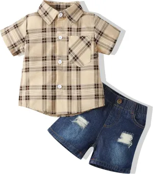 Toddler Baby Boy Clothes Summer Outfits Cotton Short Sleeve T-Shirt Dinosaurs Shorts Set Boy Clothes Outfits Set