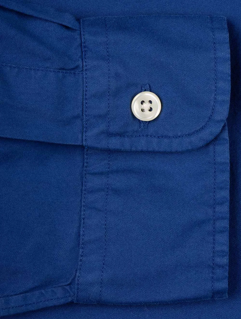 Twill Buttondown Plain Shirt Blue
