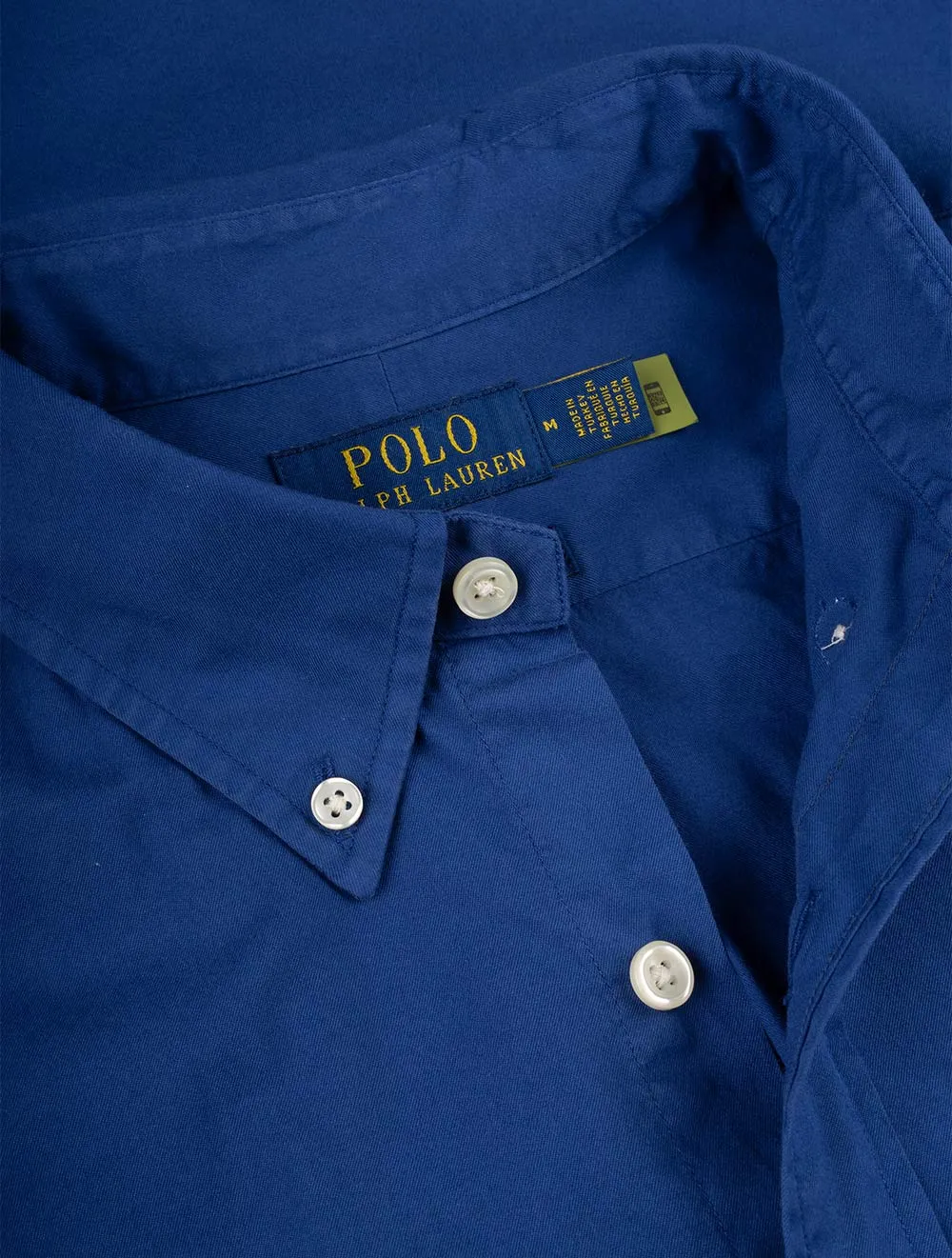 Twill Buttondown Plain Shirt Blue