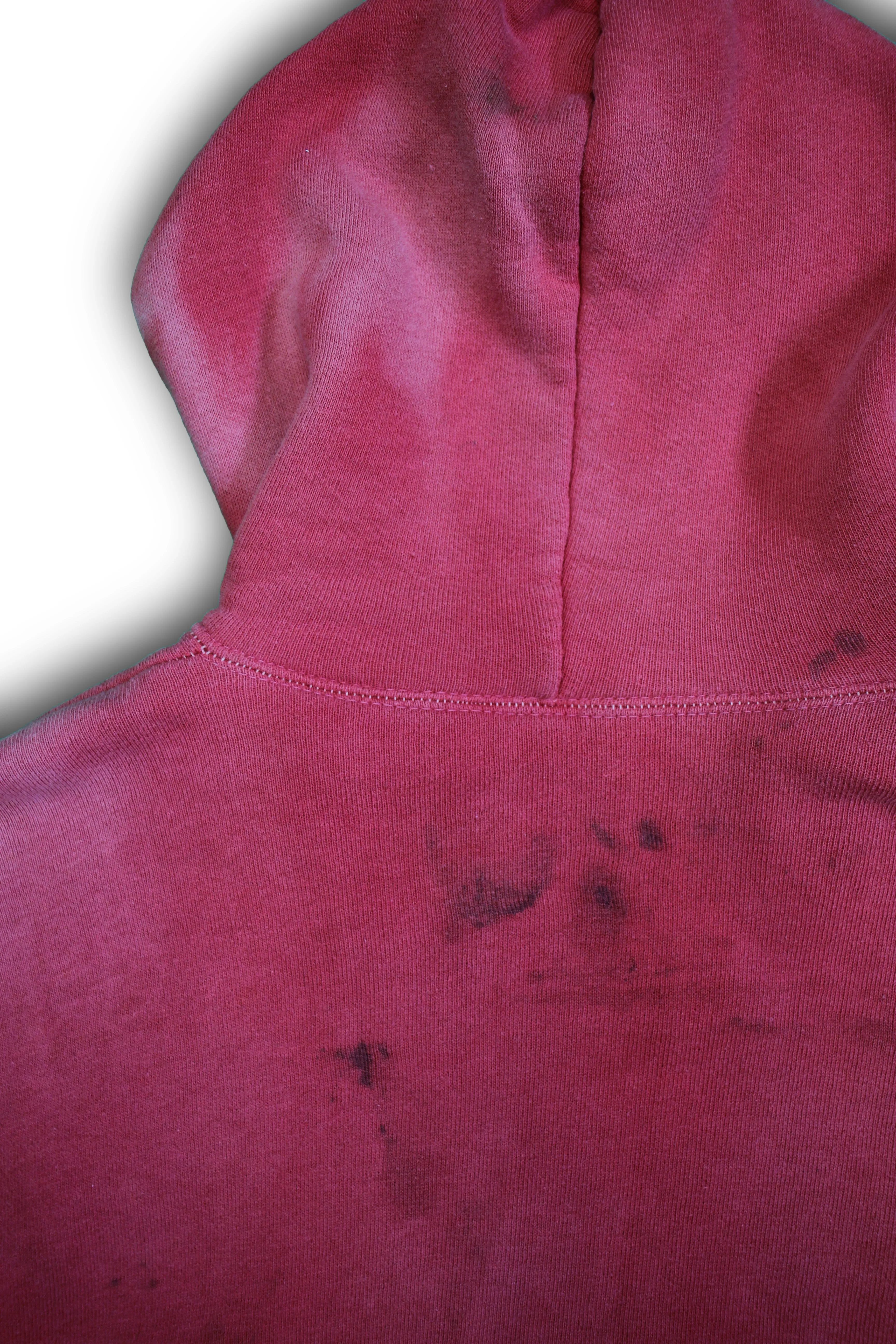 Vintage 1950/1960s Faded Red Thermal Zip-up Hooded Sweatshirt