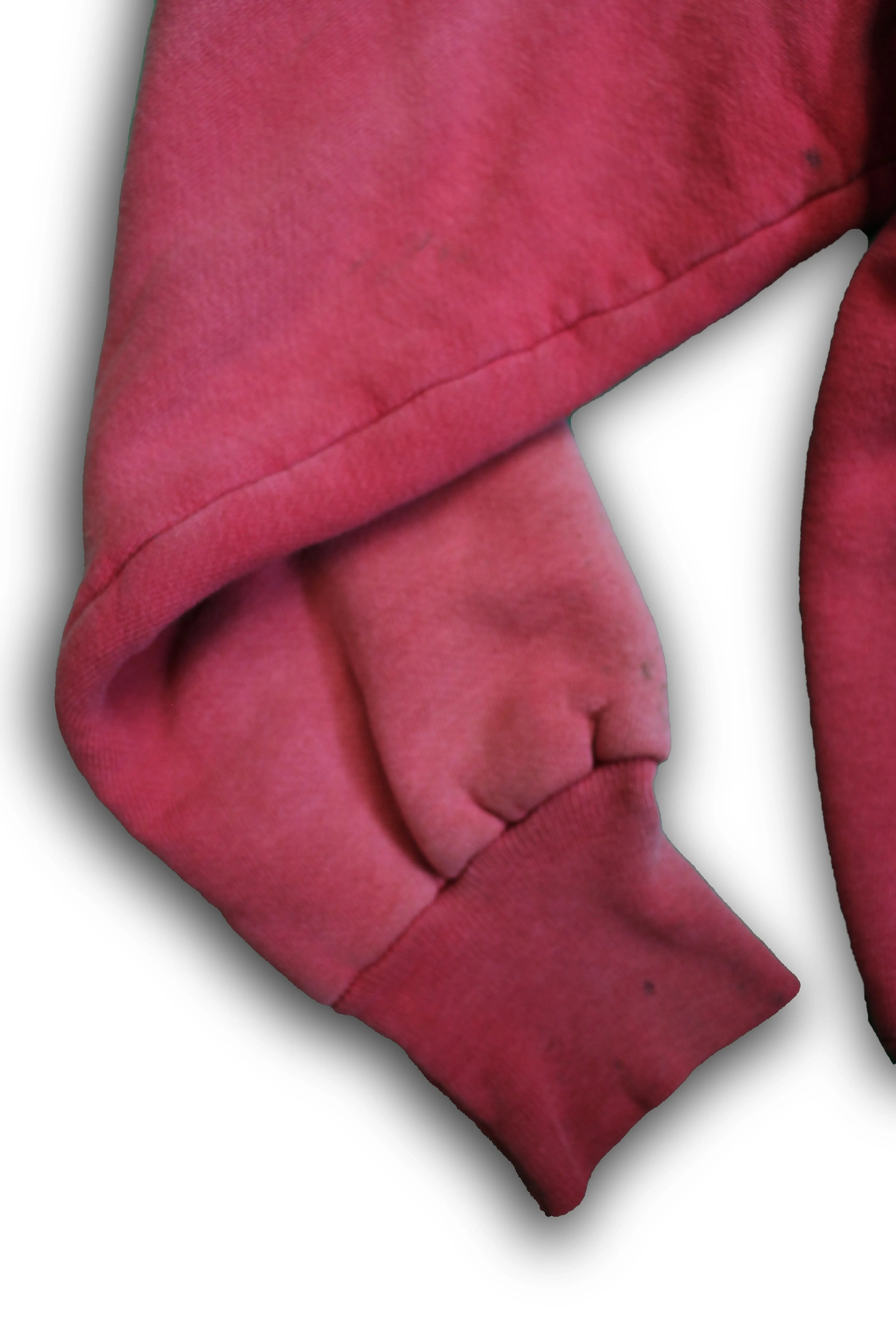 Vintage 1950/1960s Faded Red Thermal Zip-up Hooded Sweatshirt