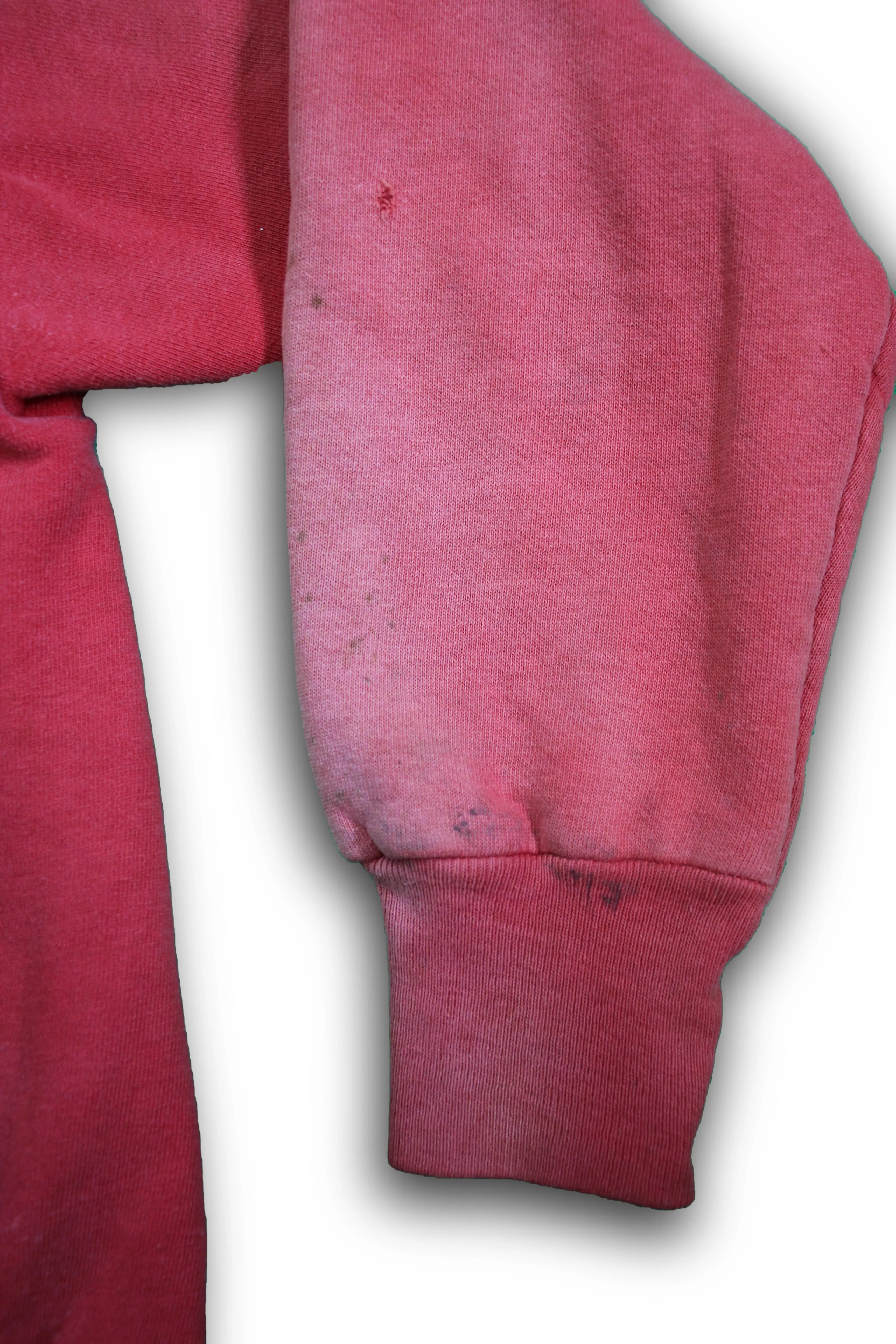 Vintage 1950/1960s Faded Red Thermal Zip-up Hooded Sweatshirt