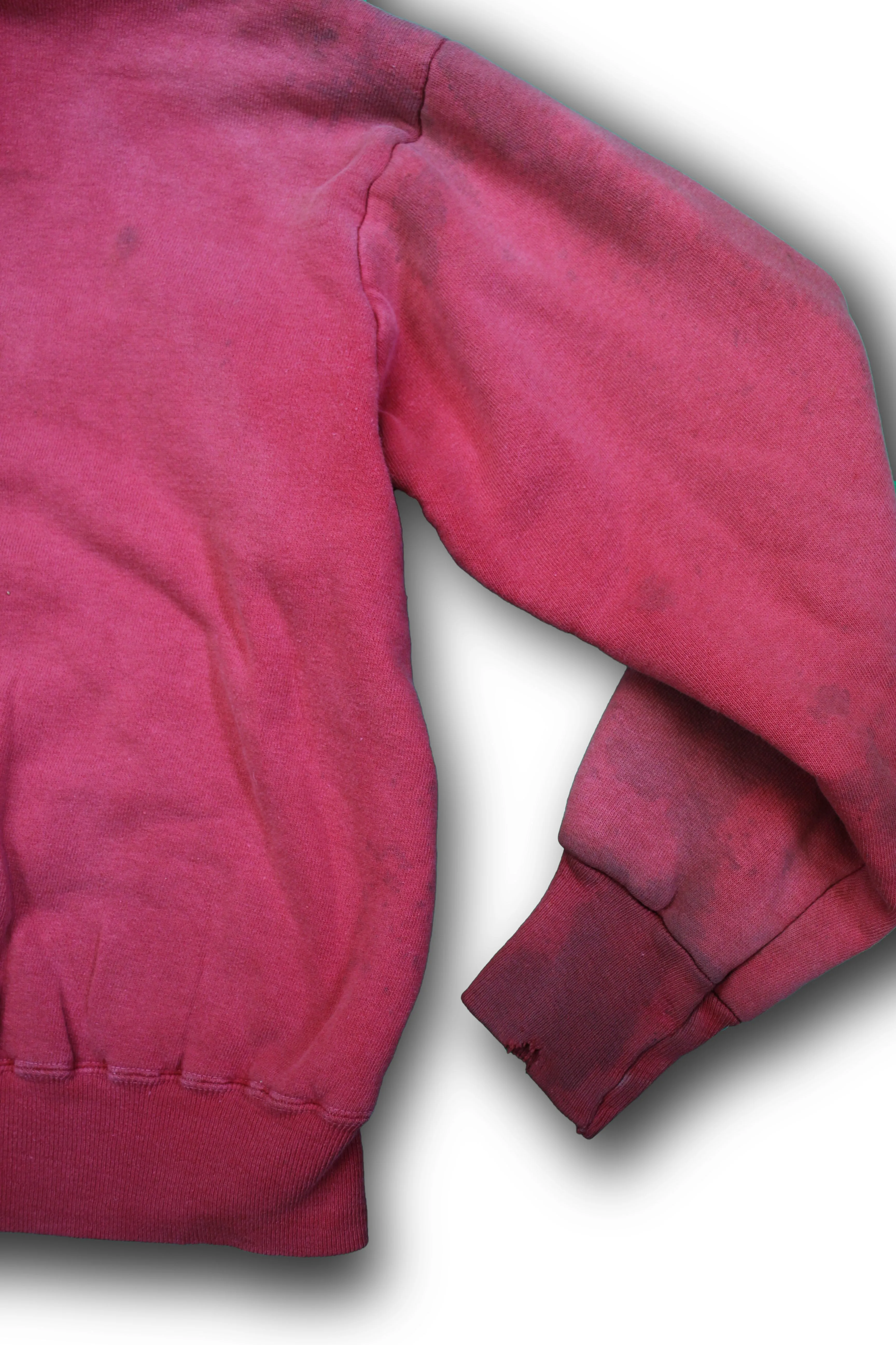 Vintage 1950/1960s Faded Red Thermal Zip-up Hooded Sweatshirt