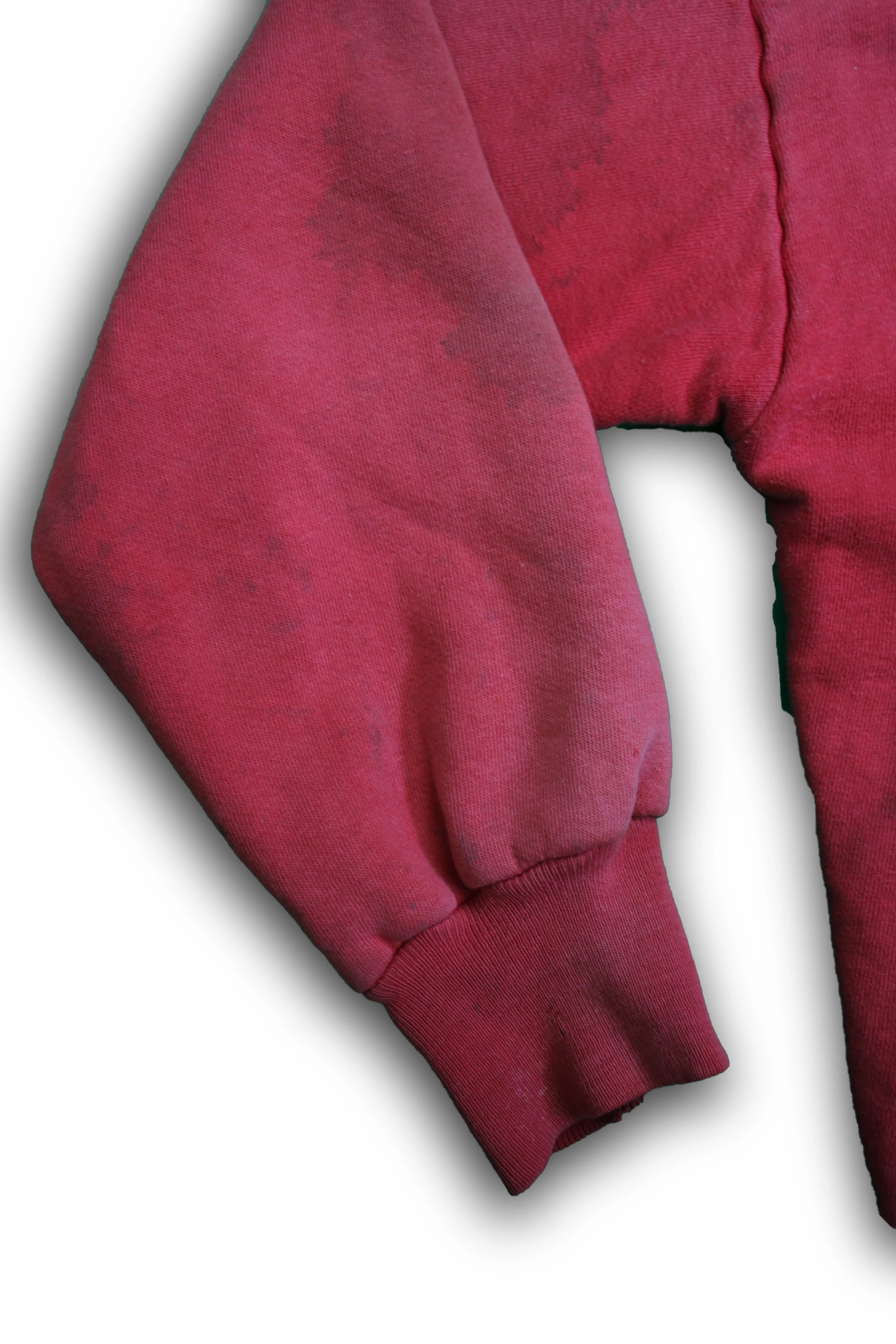 Vintage 1950/1960s Faded Red Thermal Zip-up Hooded Sweatshirt