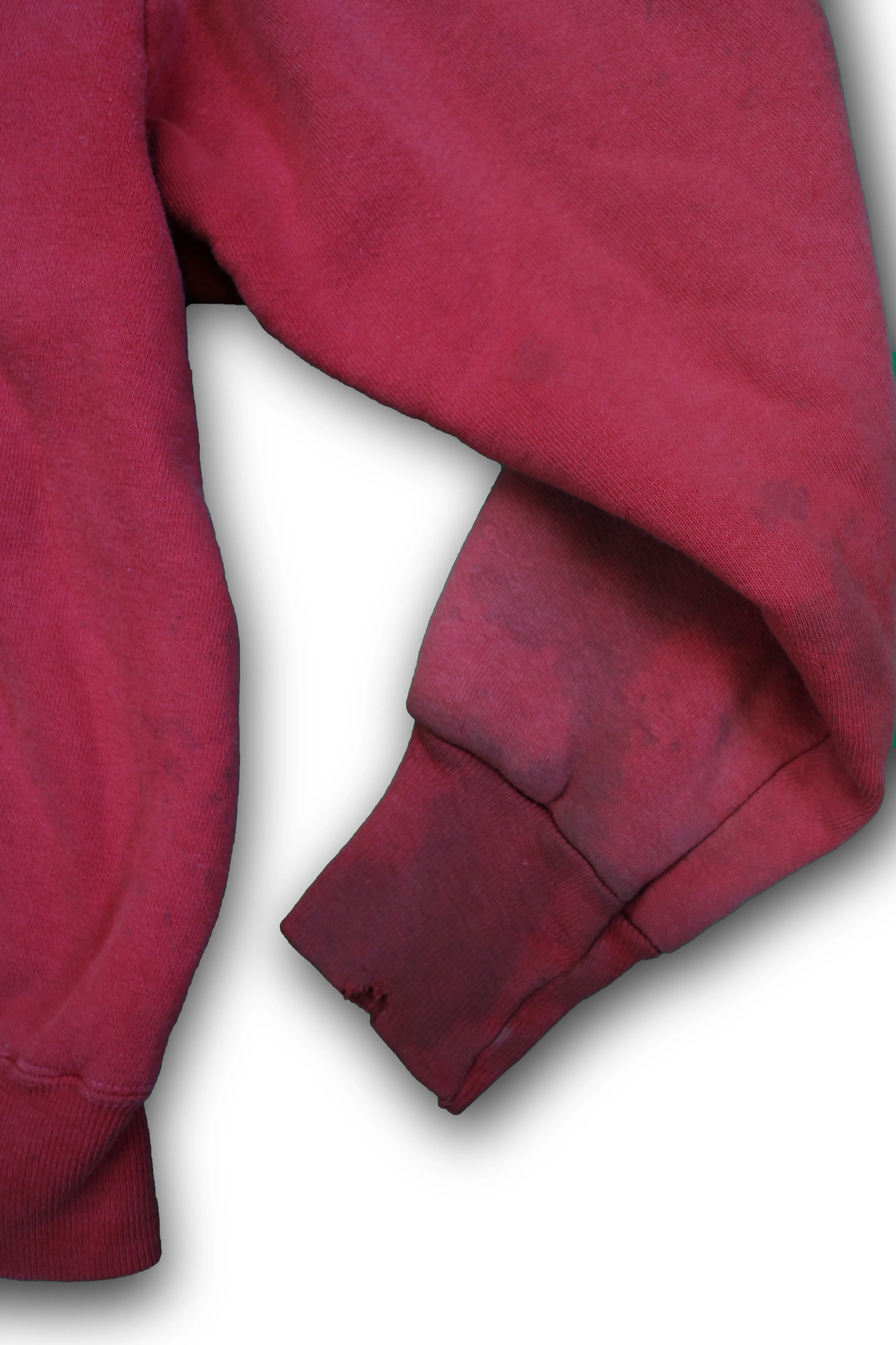 Vintage 1950/1960s Faded Red Thermal Zip-up Hooded Sweatshirt