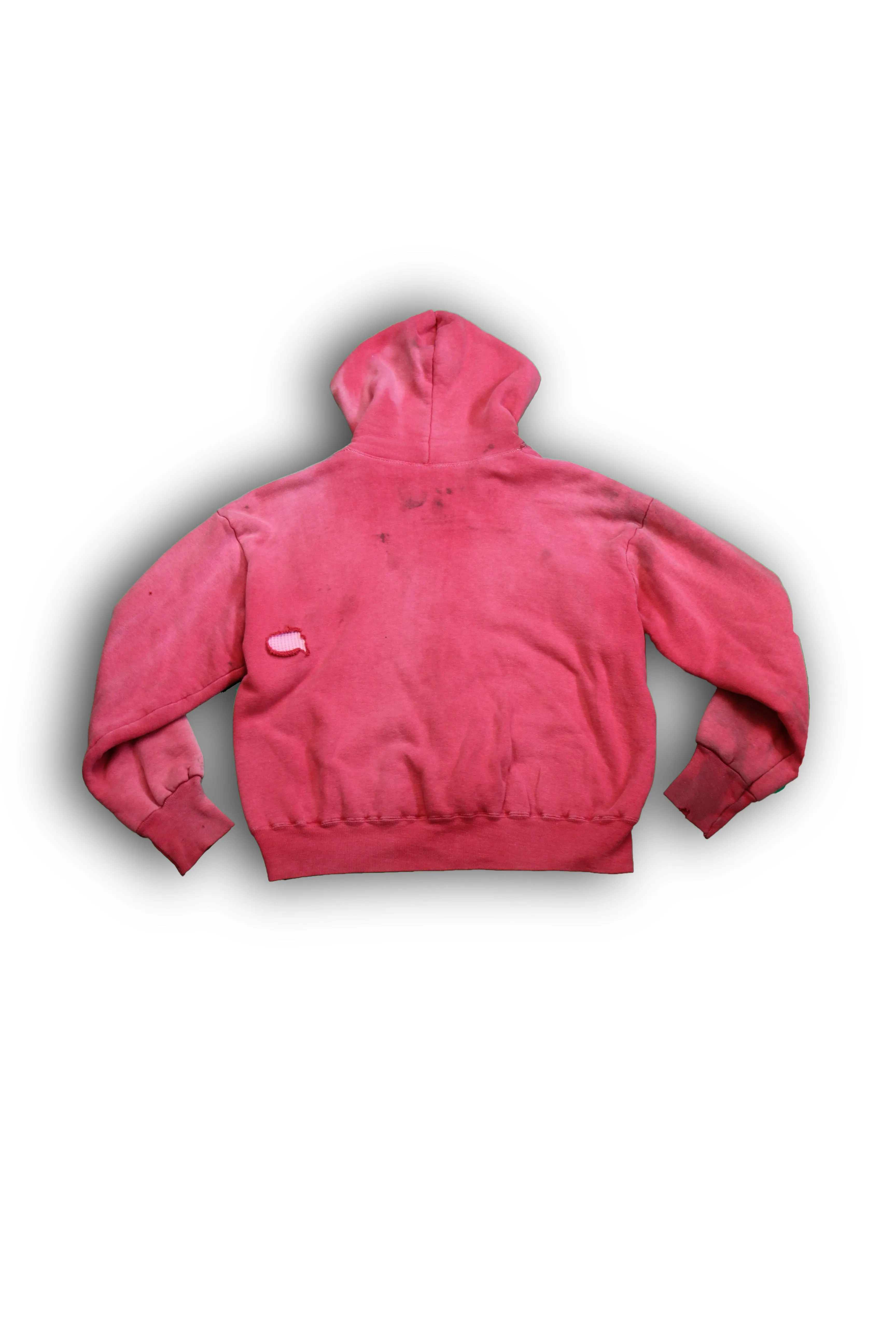 Vintage 1950/1960s Faded Red Thermal Zip-up Hooded Sweatshirt