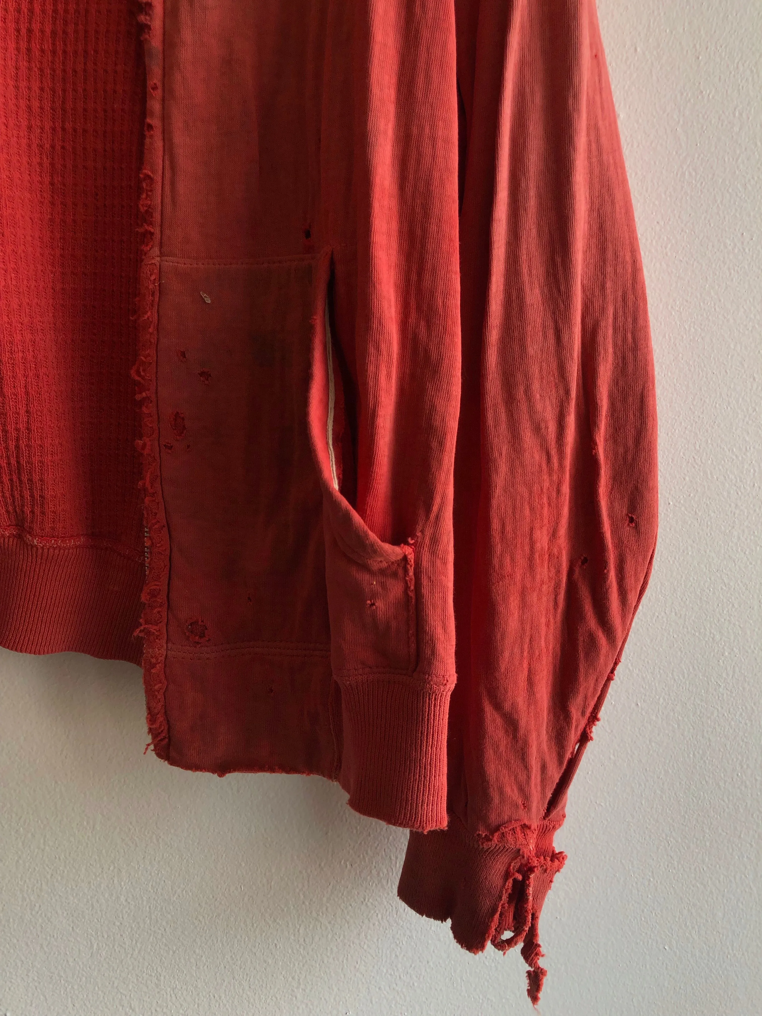 Vintage 1950/1960s Sun-Faded Red Hooded Sweatshirt