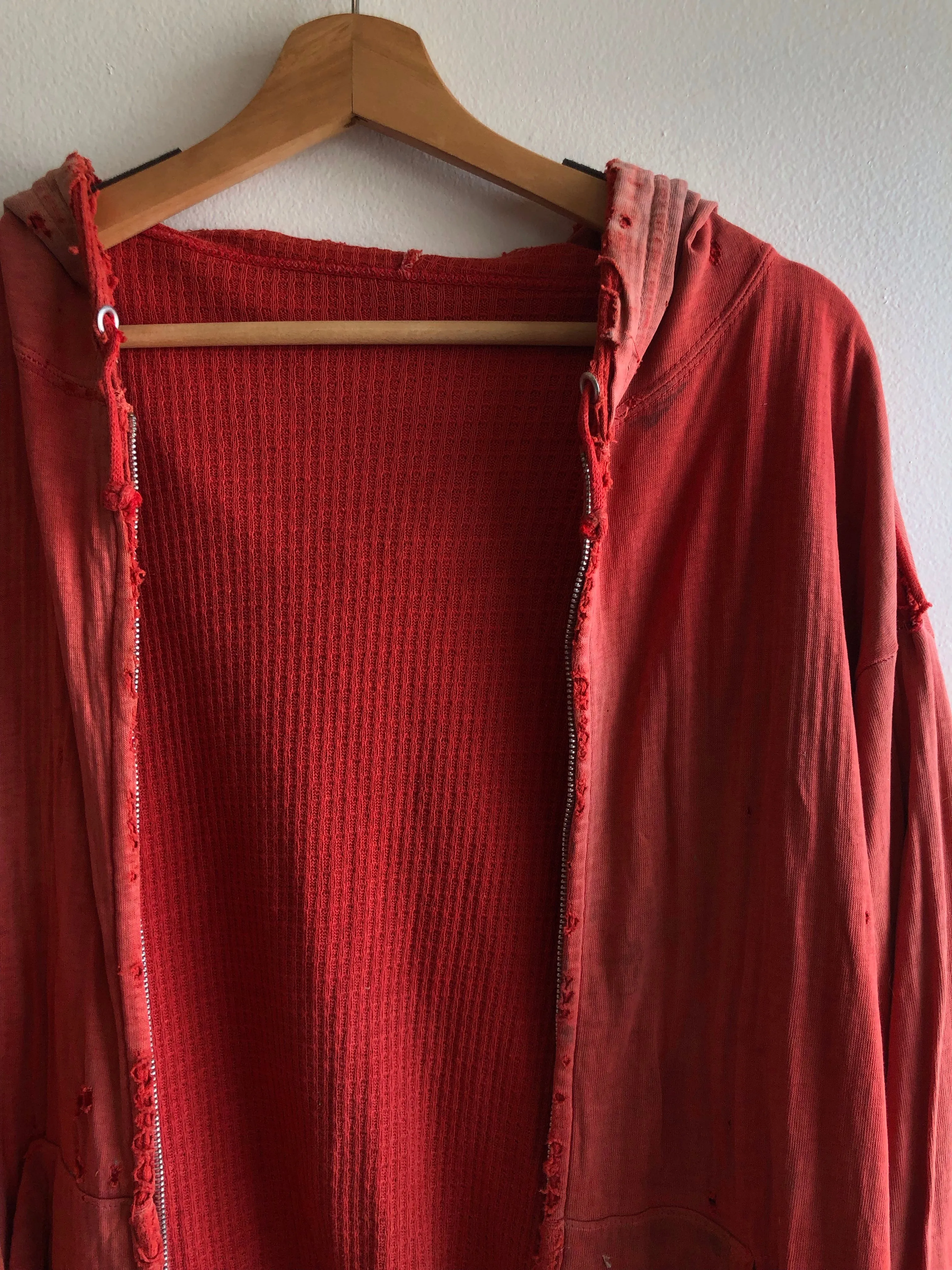Vintage 1950/1960s Sun-Faded Red Hooded Sweatshirt