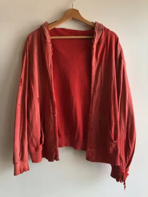 Vintage 1950/1960s Sun-Faded Red Hooded Sweatshirt