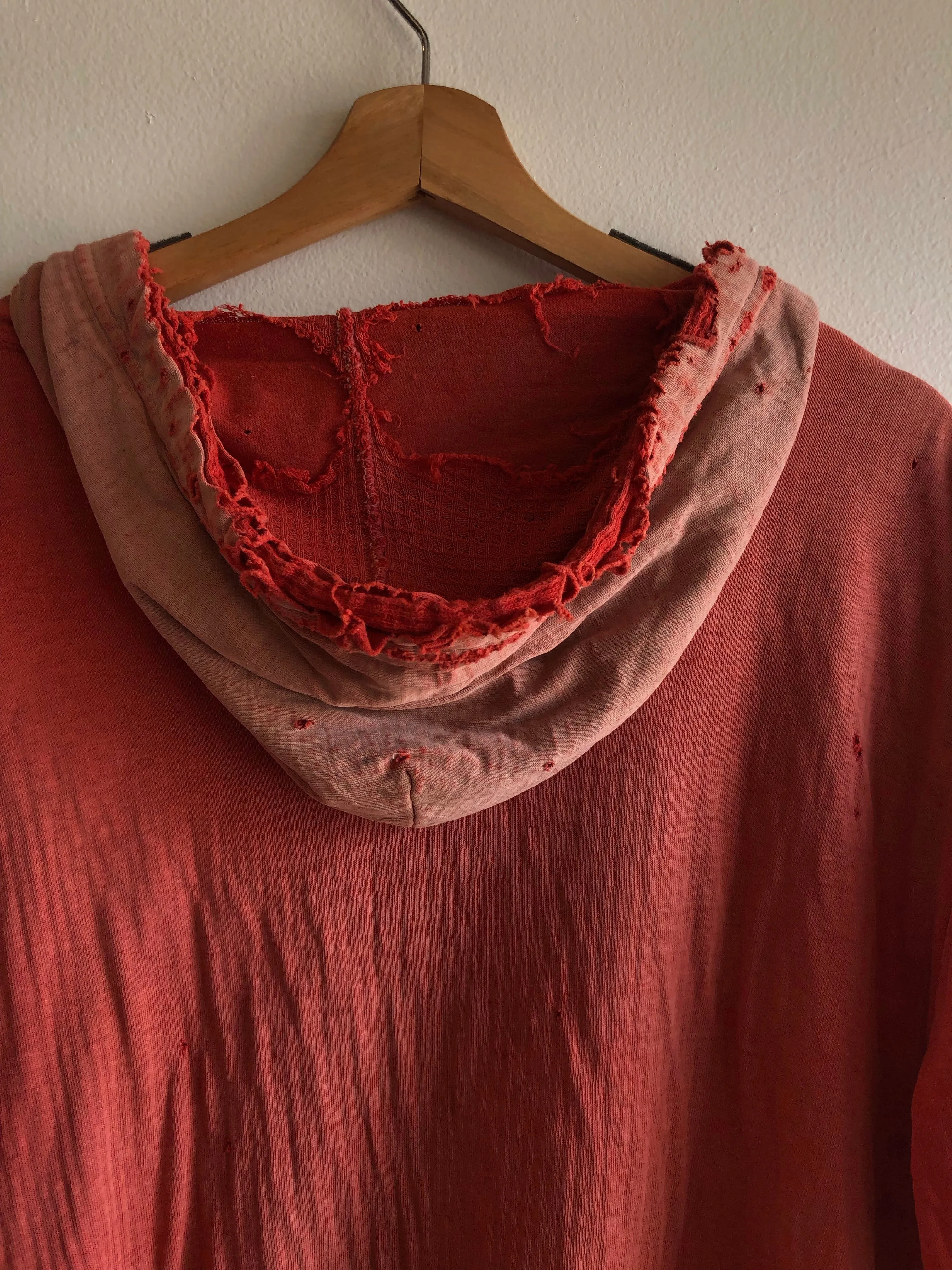 Vintage 1950/1960s Sun-Faded Red Hooded Sweatshirt
