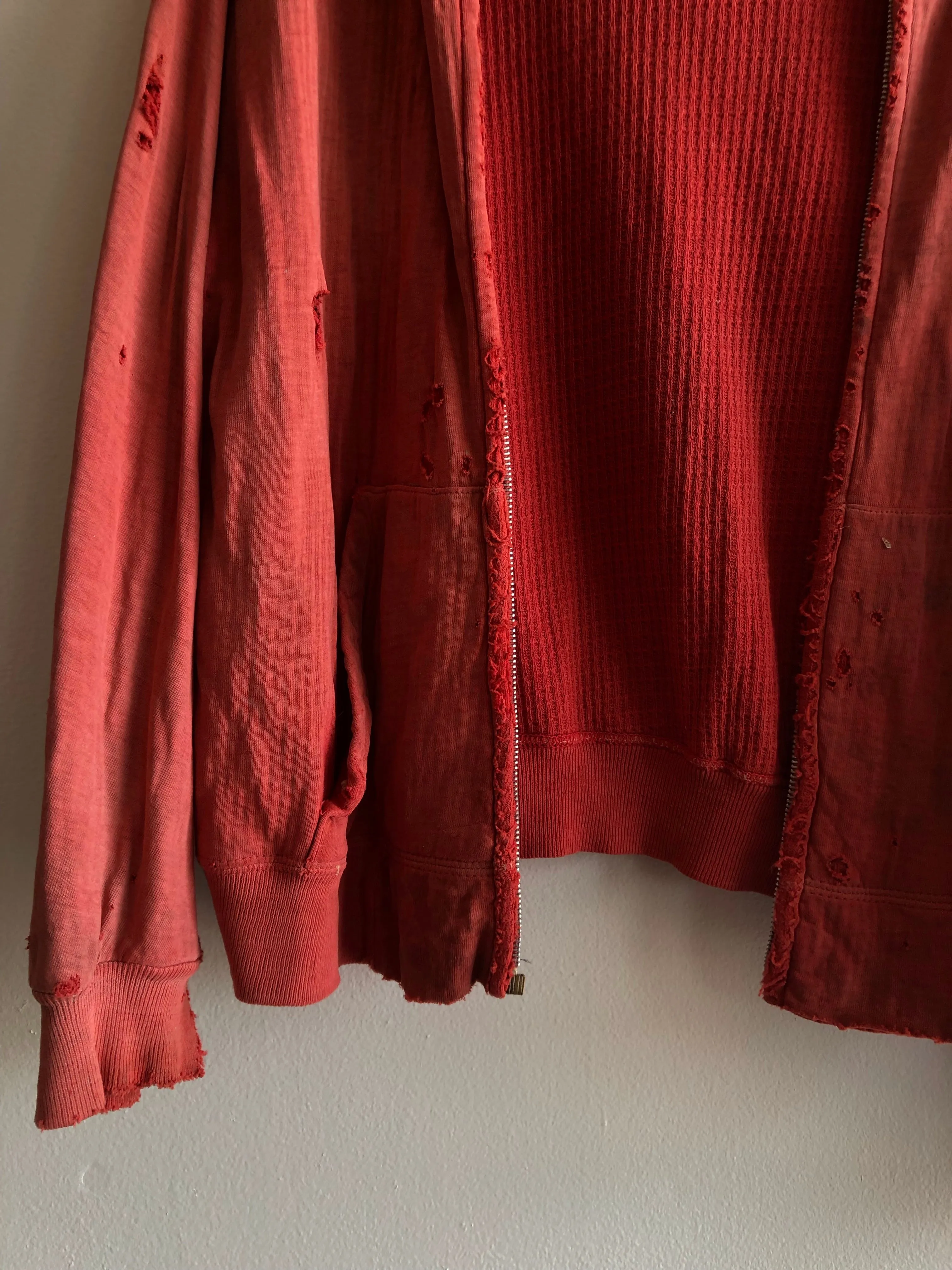 Vintage 1950/1960s Sun-Faded Red Hooded Sweatshirt