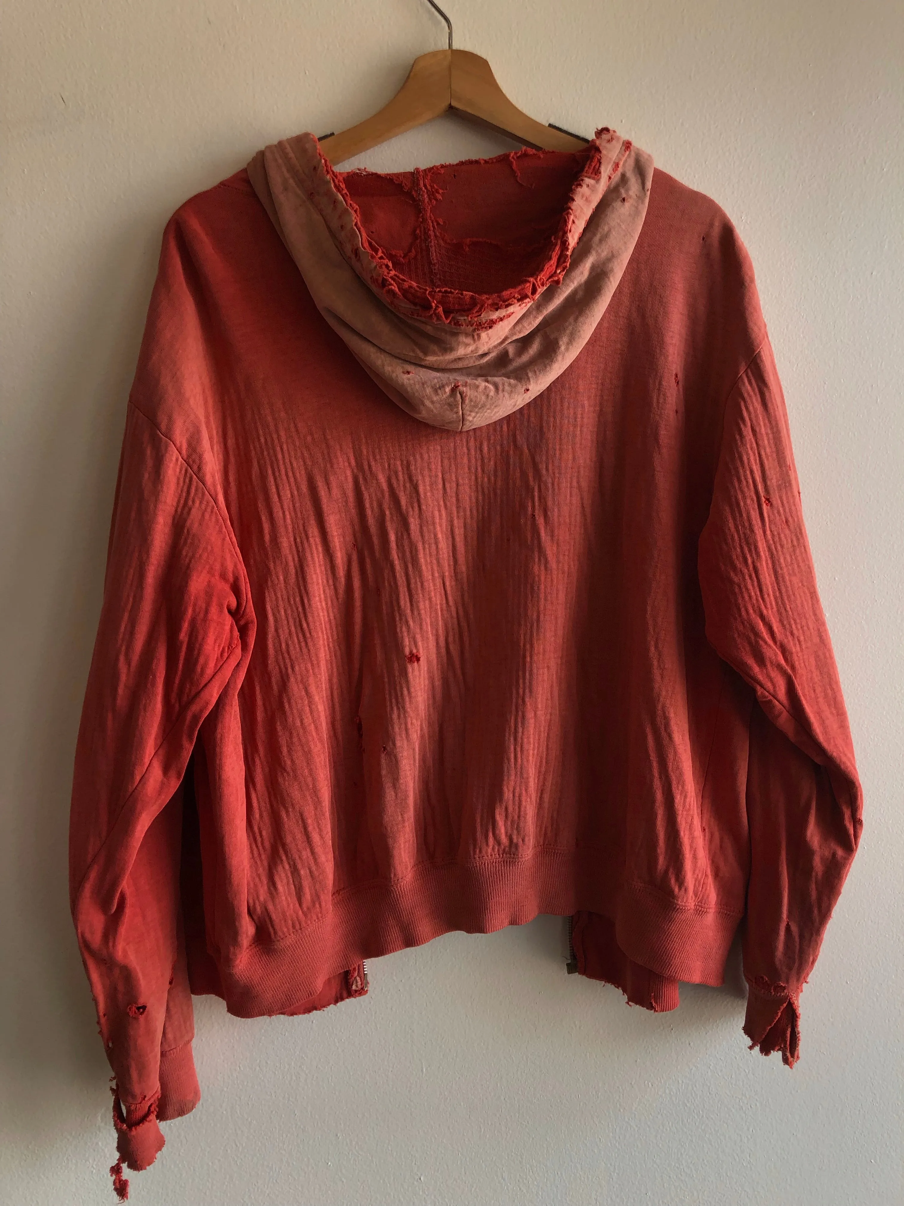 Vintage 1950/1960s Sun-Faded Red Hooded Sweatshirt