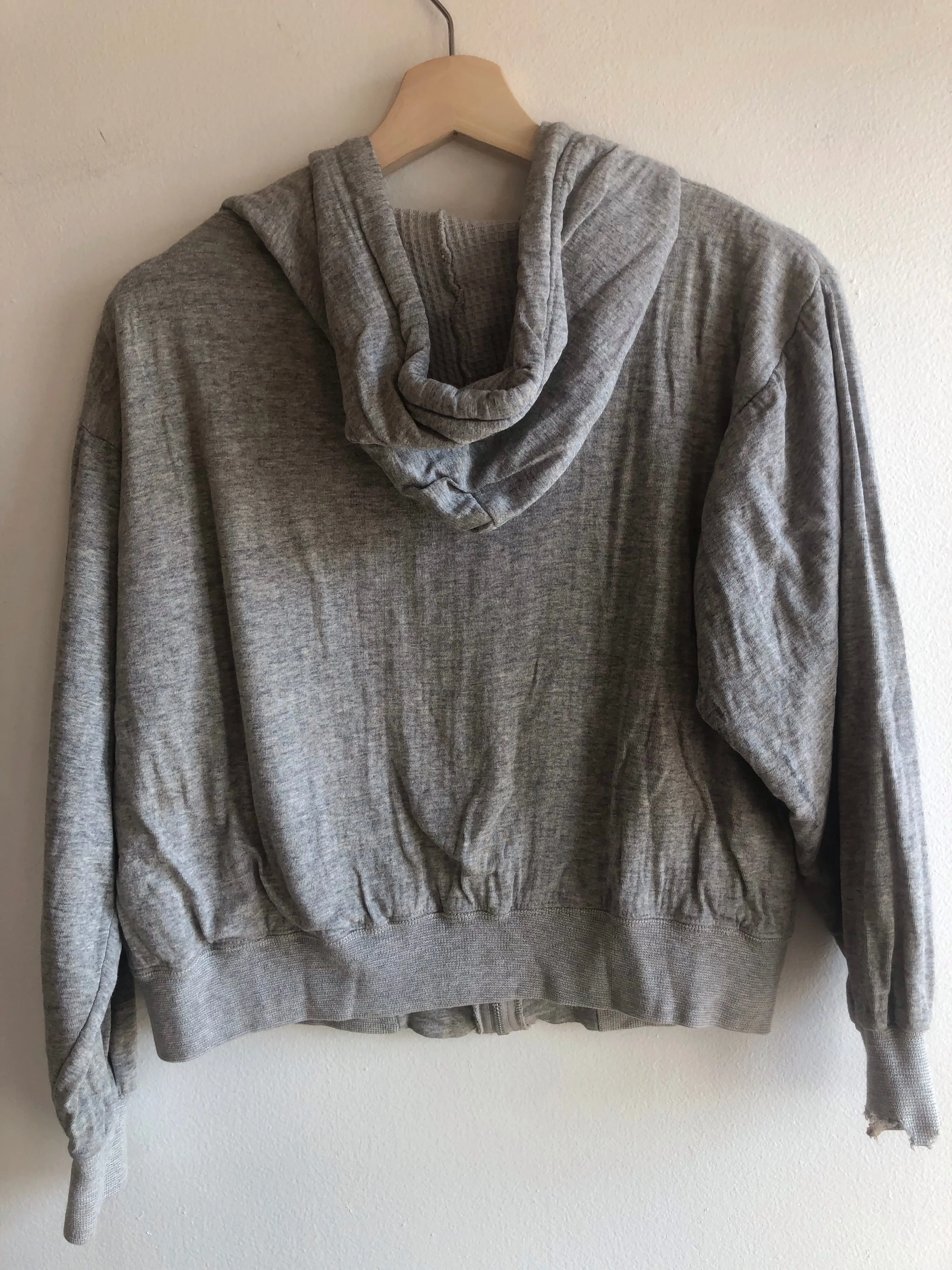 Vintage 1960s Thermal Lined Hooded Zip-Up Sweatshirt